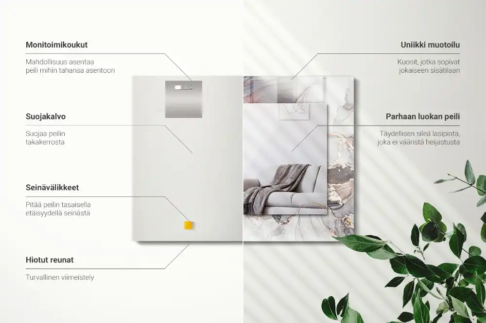 Rectangular mirror print Abstract art marble