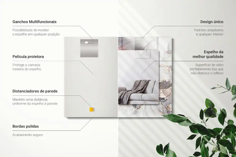 Rectangular mirror print Abstract art marble