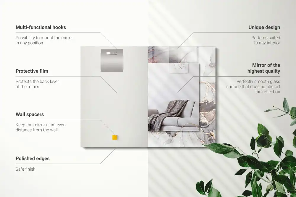 Rectangular mirror print Abstract art marble