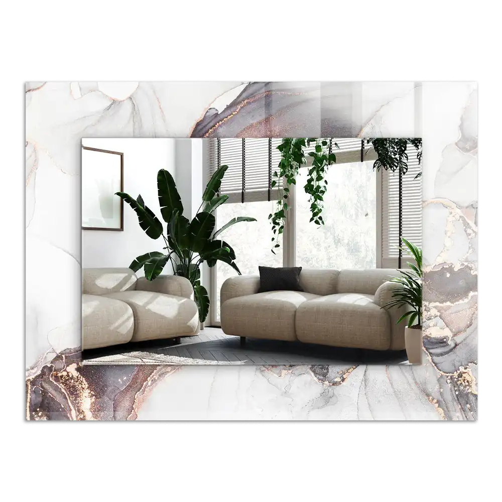 Rectangular mirror print Abstract art marble