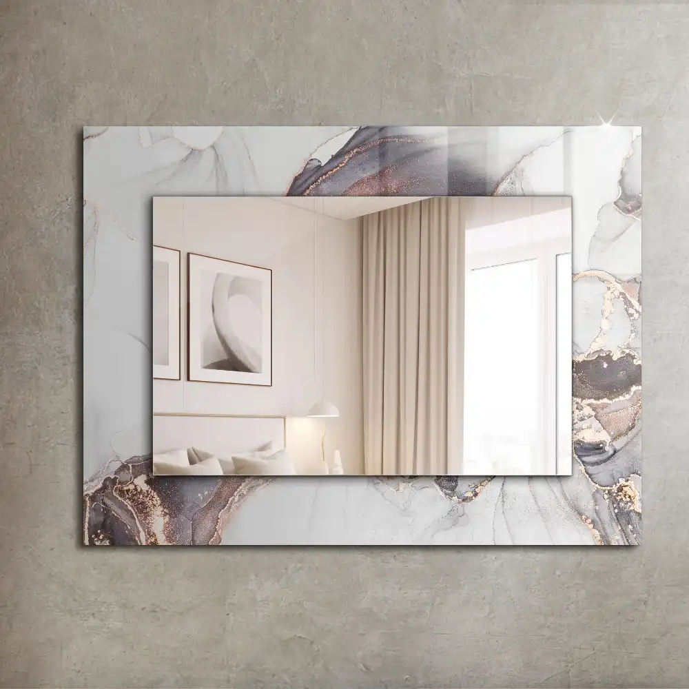 Rectangular mirror print Abstract art marble