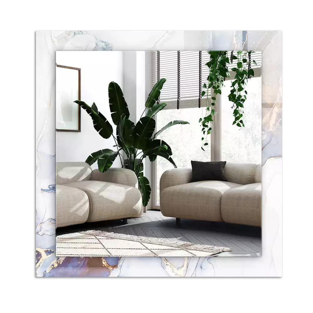 Rectangle decorative mirror Abstract art marble