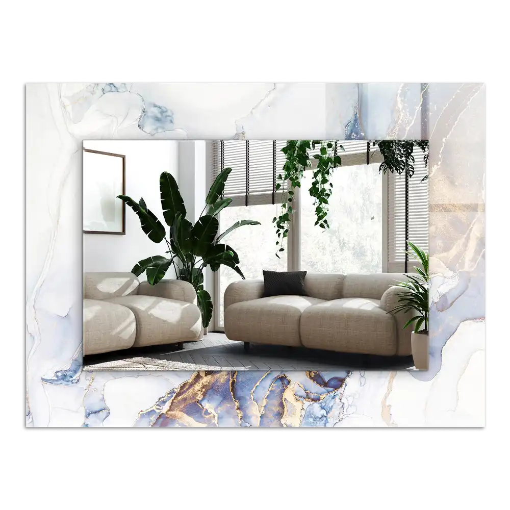 Rectangle decorative mirror Abstract art marble