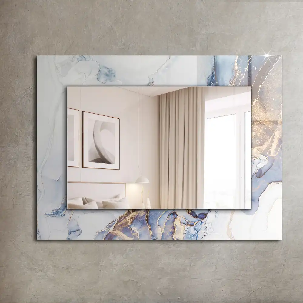 Rectangle decorative mirror Abstract art marble