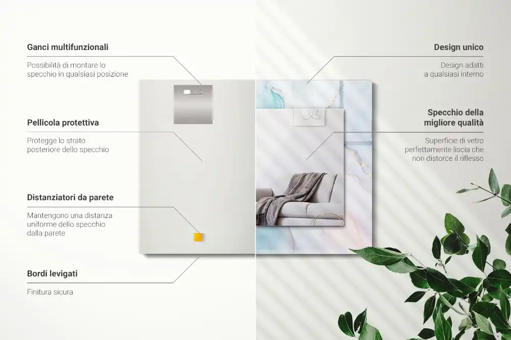 Rectangular mirror print Abstract watercolor