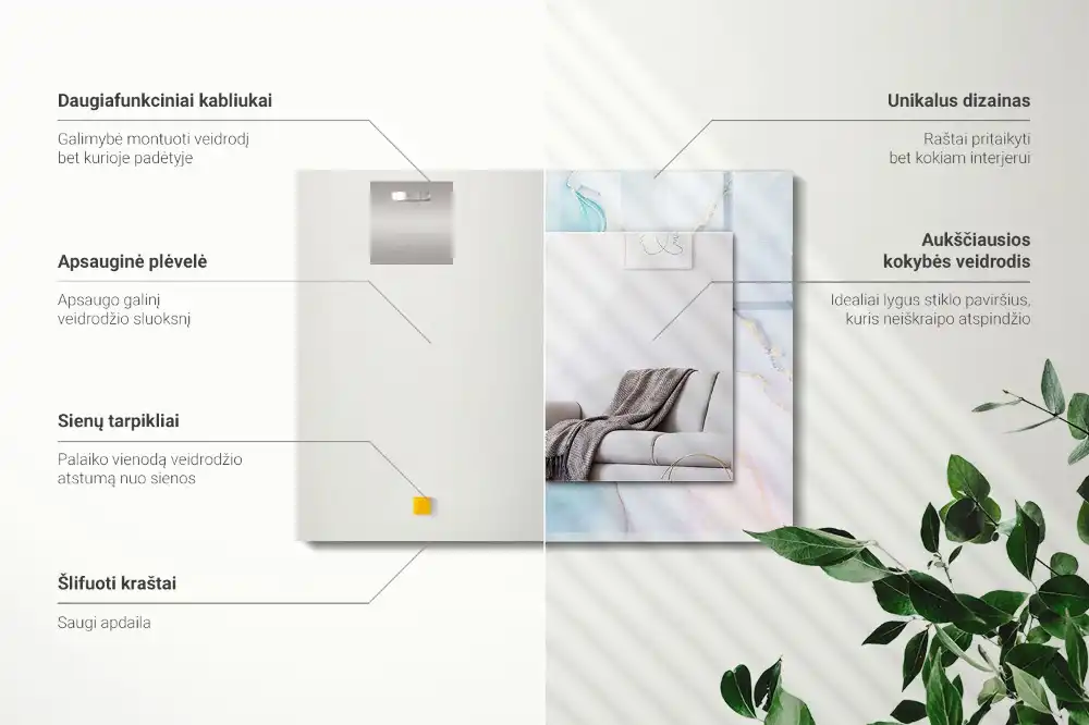 Rectangular mirror print Abstract watercolor