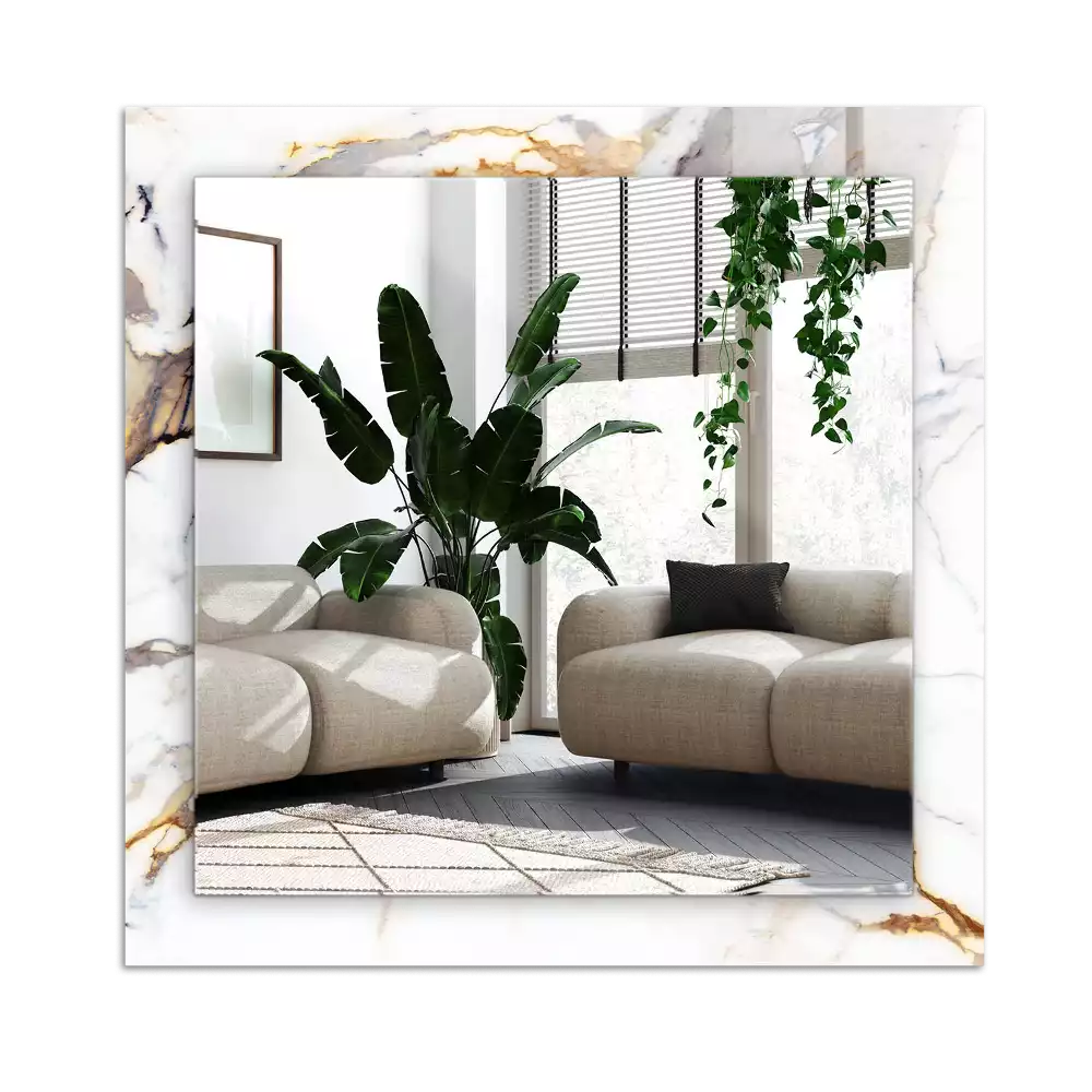 Rectangular wall mirror design Veined marble