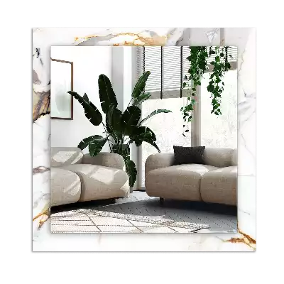 Rectangular wall mirror design Veined marble