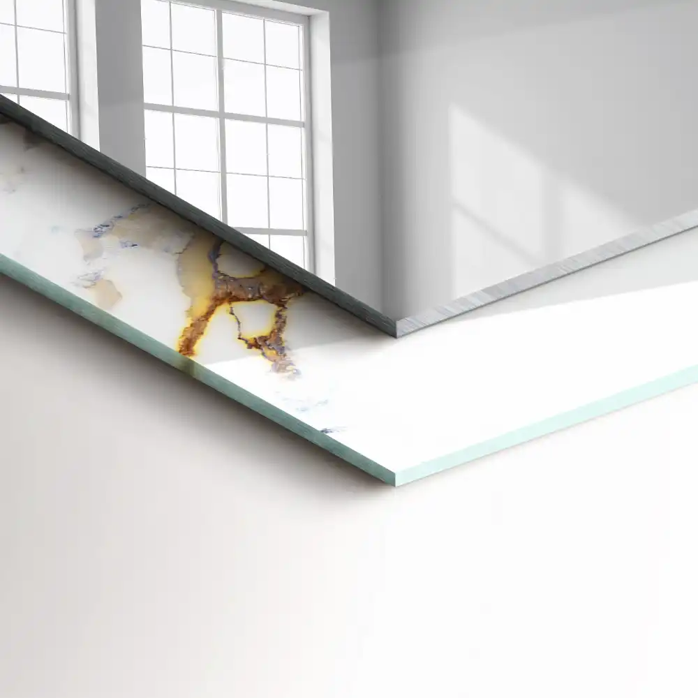 Rectangular wall mirror design Veined marble