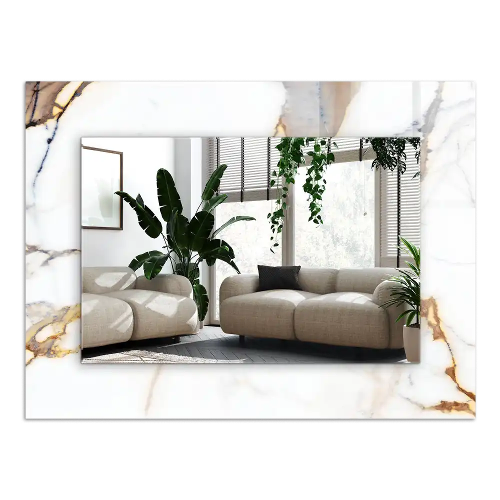 Rectangular wall mirror design Veined marble
