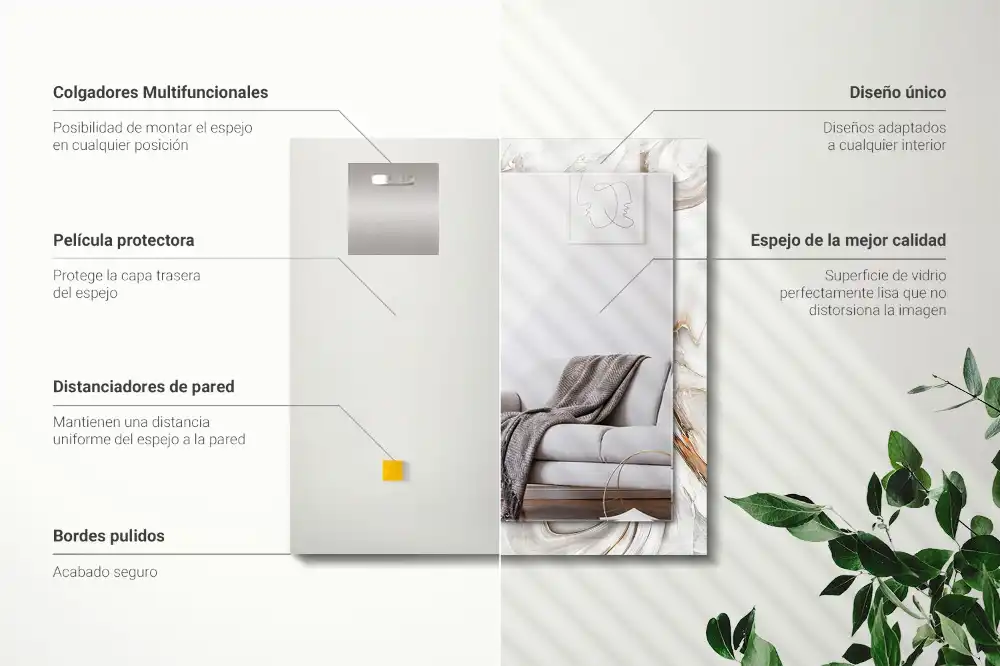 Rectangular mirror print Abstract marble pattern