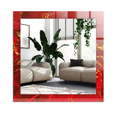 Rectangle decorative mirror Abstract red paint