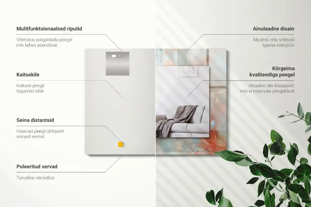 Rectangular wall mirror design Abstract colorful texture