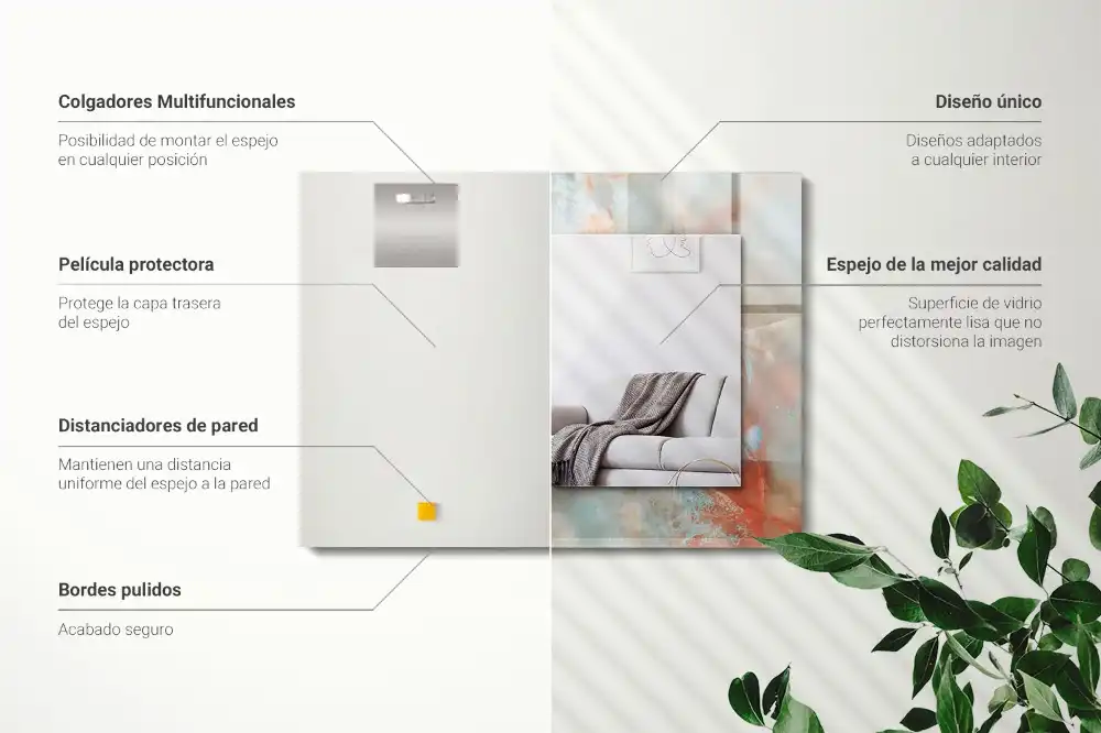 Rectangular wall mirror design Abstract colorful texture