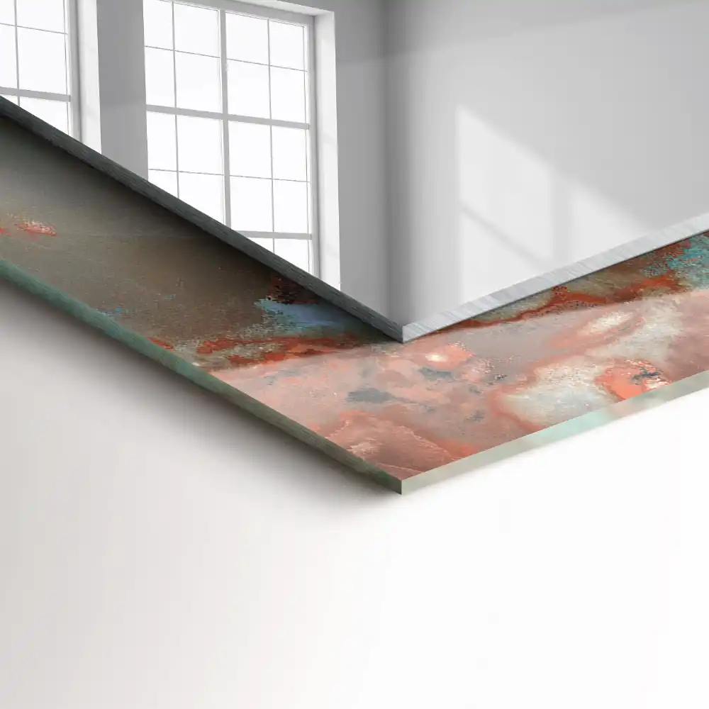 Rectangular wall mirror design Abstract colorful texture