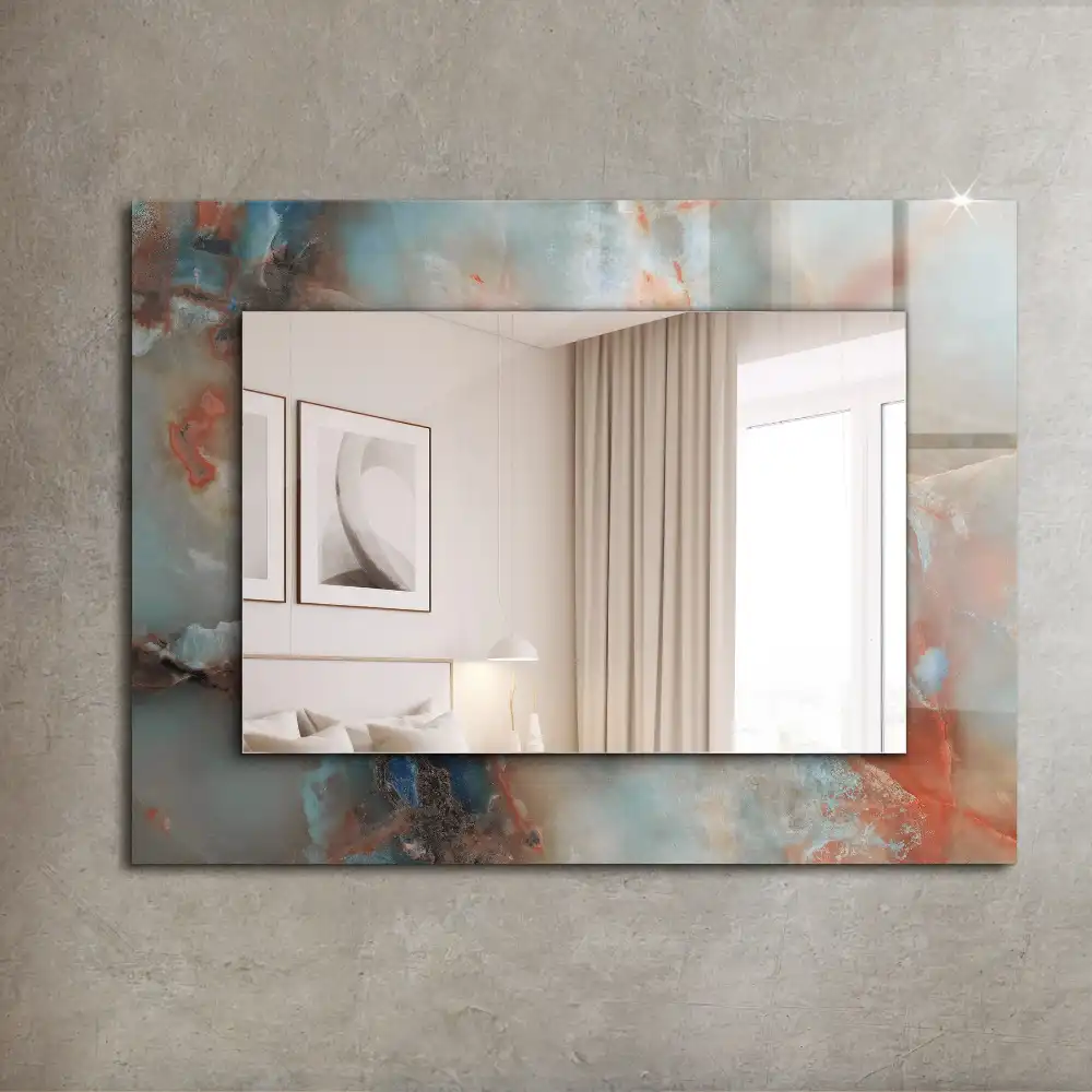 Rectangular wall mirror design Abstract colorful texture