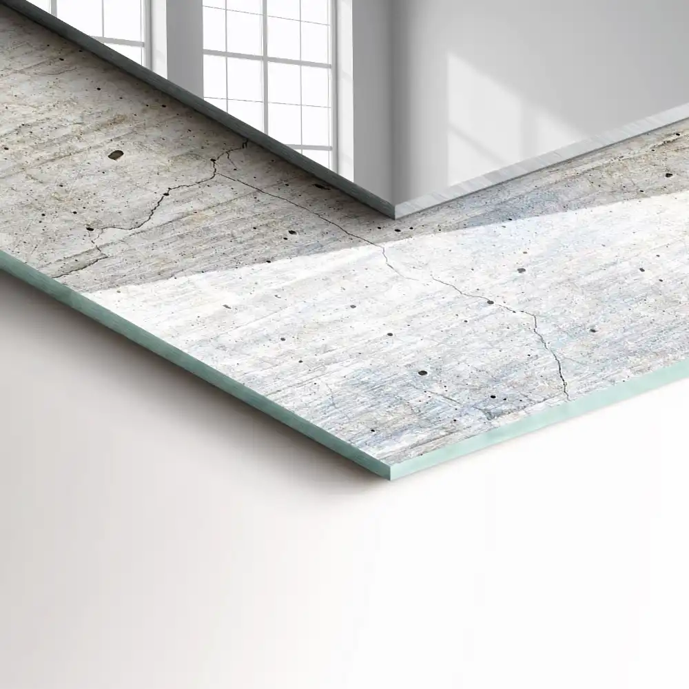 Rectangular decorative mirror Cracked concrete wall