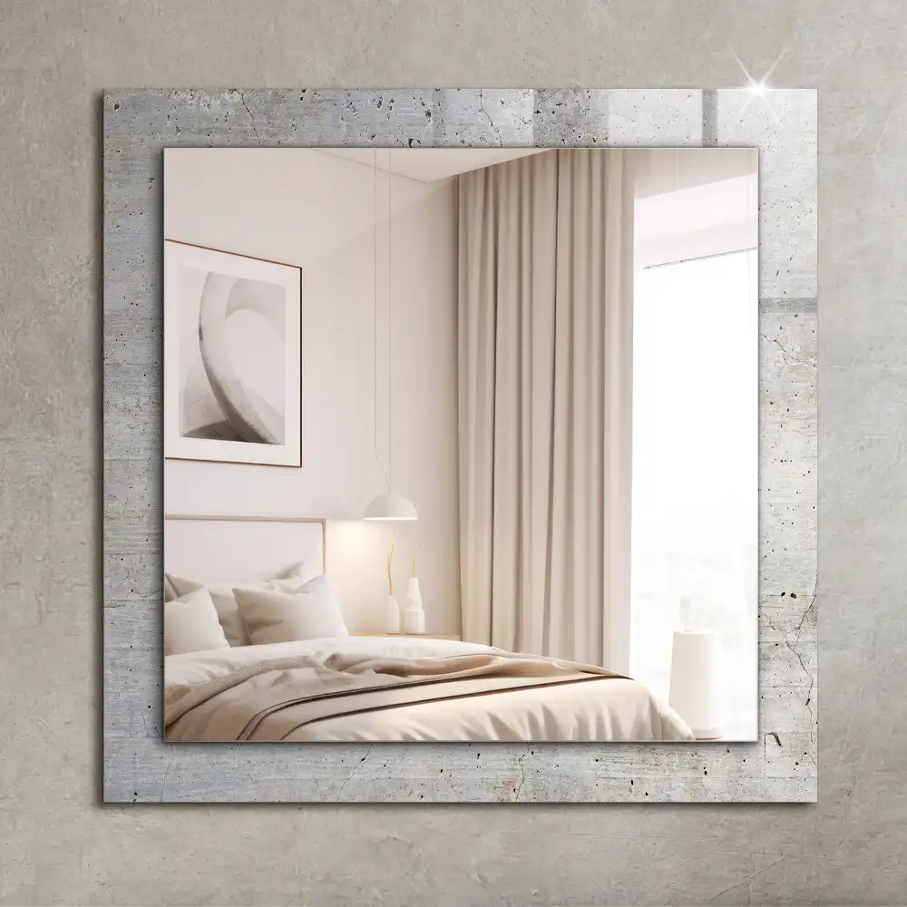Rectangular decorative mirror Cracked concrete wall