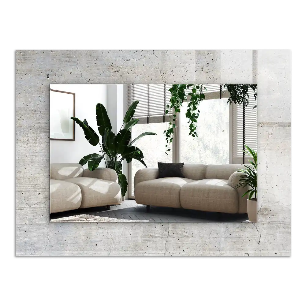 Rectangular decorative mirror Cracked concrete wall