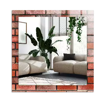 Rectangular mirror print Red brick wall