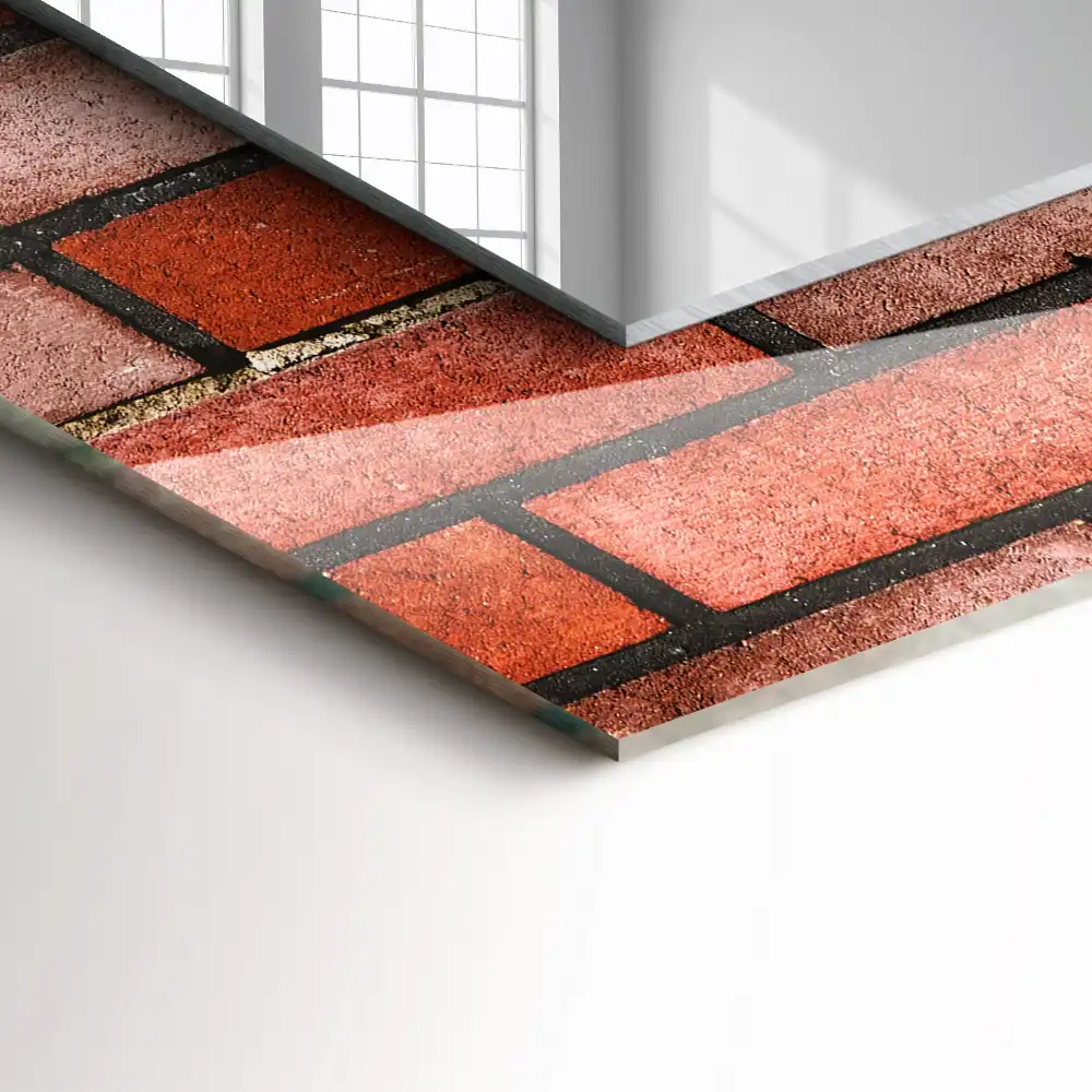 Rectangular mirror print Red brick wall