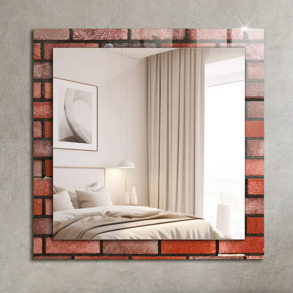 Rectangular mirror print Red brick wall