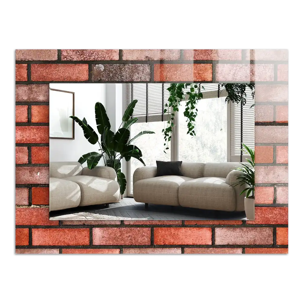 Rectangular mirror print Red brick wall