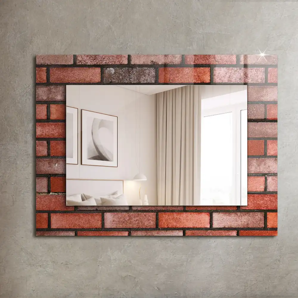 Rectangular mirror print Red brick wall