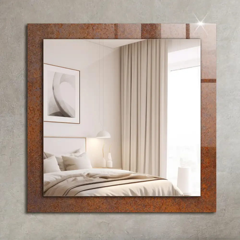 Rectangle decorative mirror Rusty metal surface