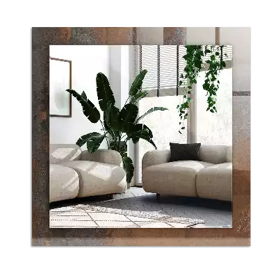 Rectangular wall mirror design Fashionable rust metal