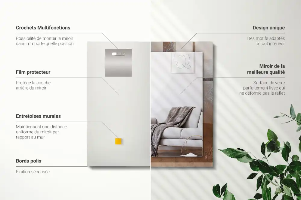 Rectangular wall mirror design Fashionable rust metal