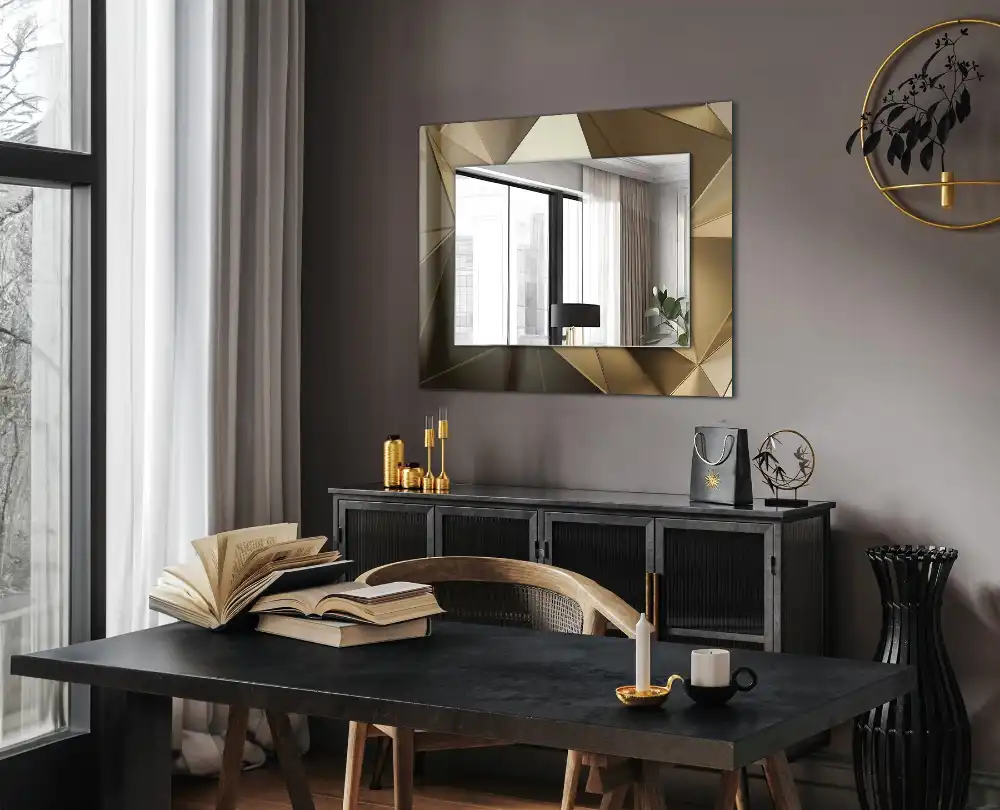 Rectangular decorative mirror Geometric shapes
