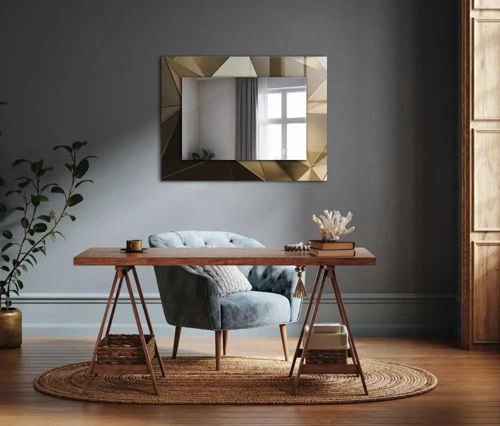Rectangular decorative mirror Geometric shapes