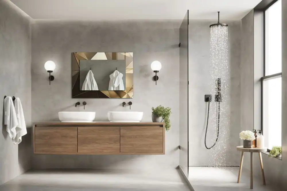 Rectangular decorative mirror Geometric shapes