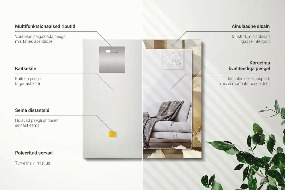 Rectangular decorative mirror Geometric shapes