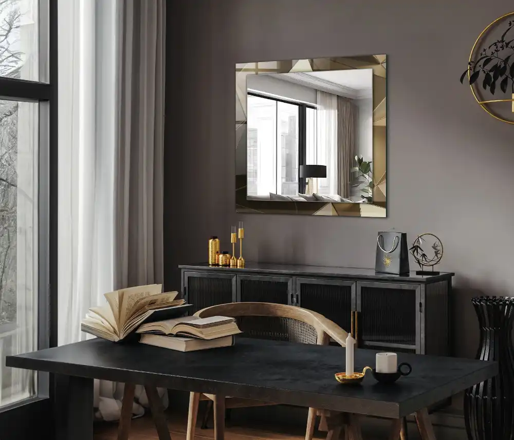 Rectangular decorative mirror Geometric shapes