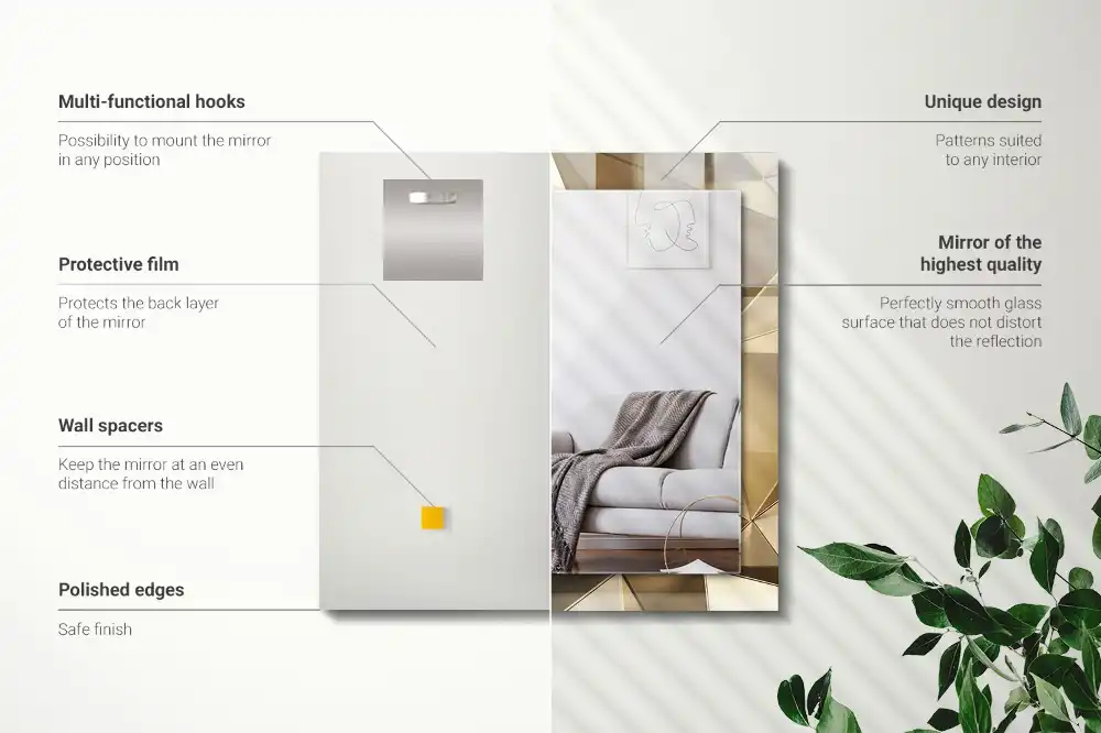Rectangular decorative mirror Geometric shapes