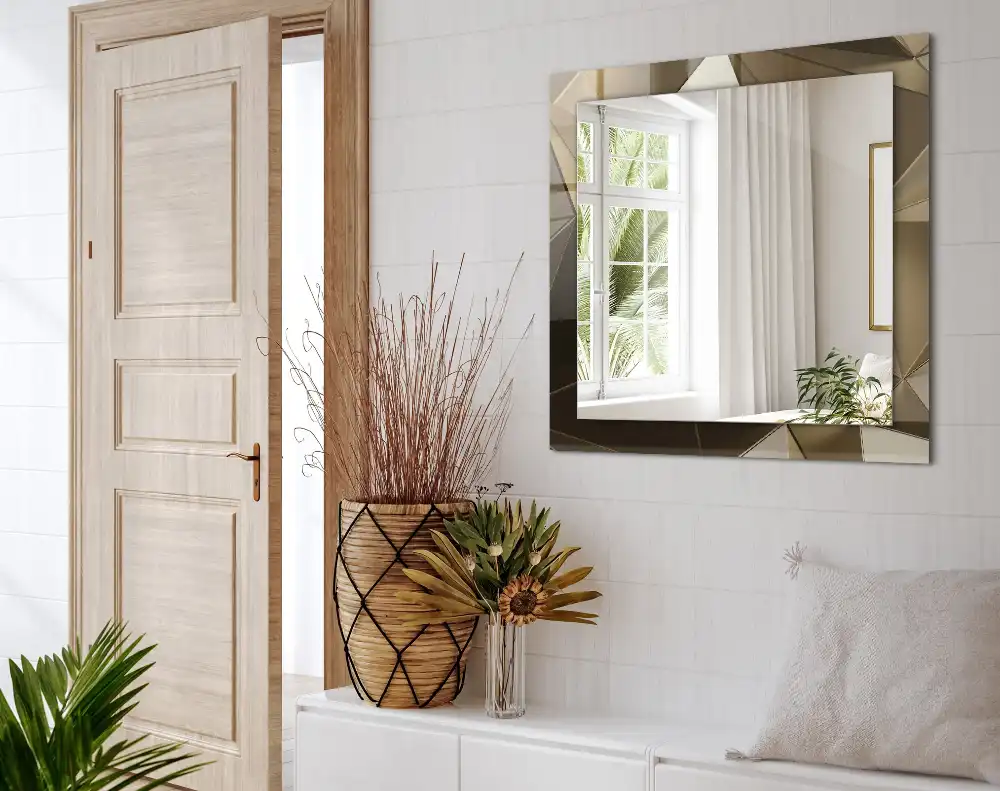 Rectangular decorative mirror Geometric shapes