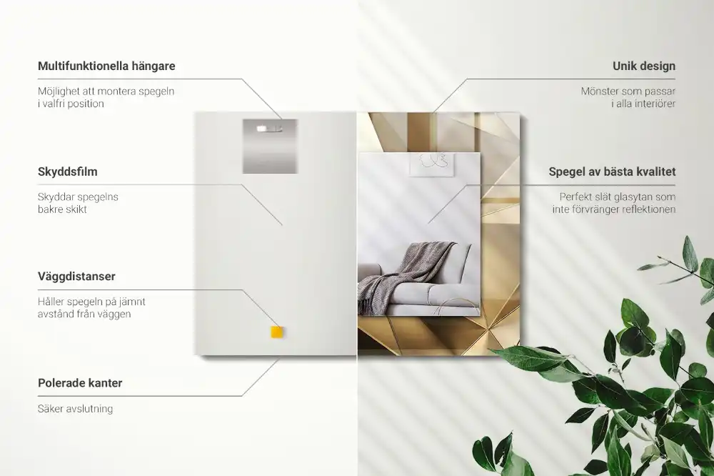 Rectangular decorative mirror Geometric shapes