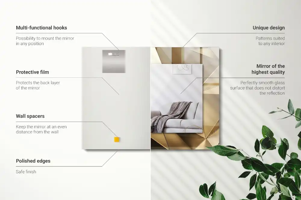 Rectangular decorative mirror Geometric shapes