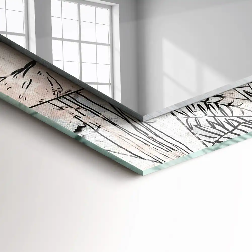 Rectangular mirror print Deer fox plants