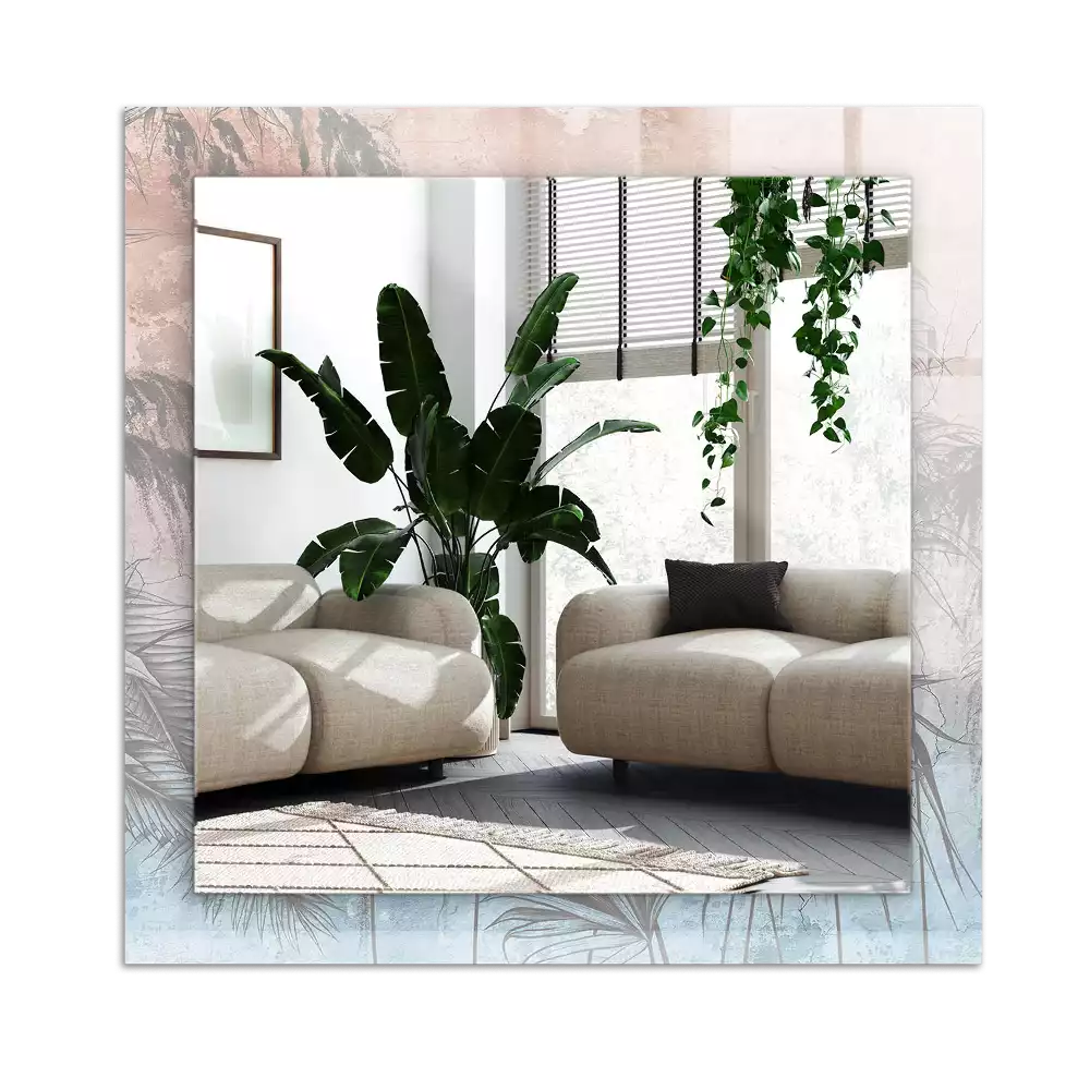 Rectangle decorative mirror Pastel plants