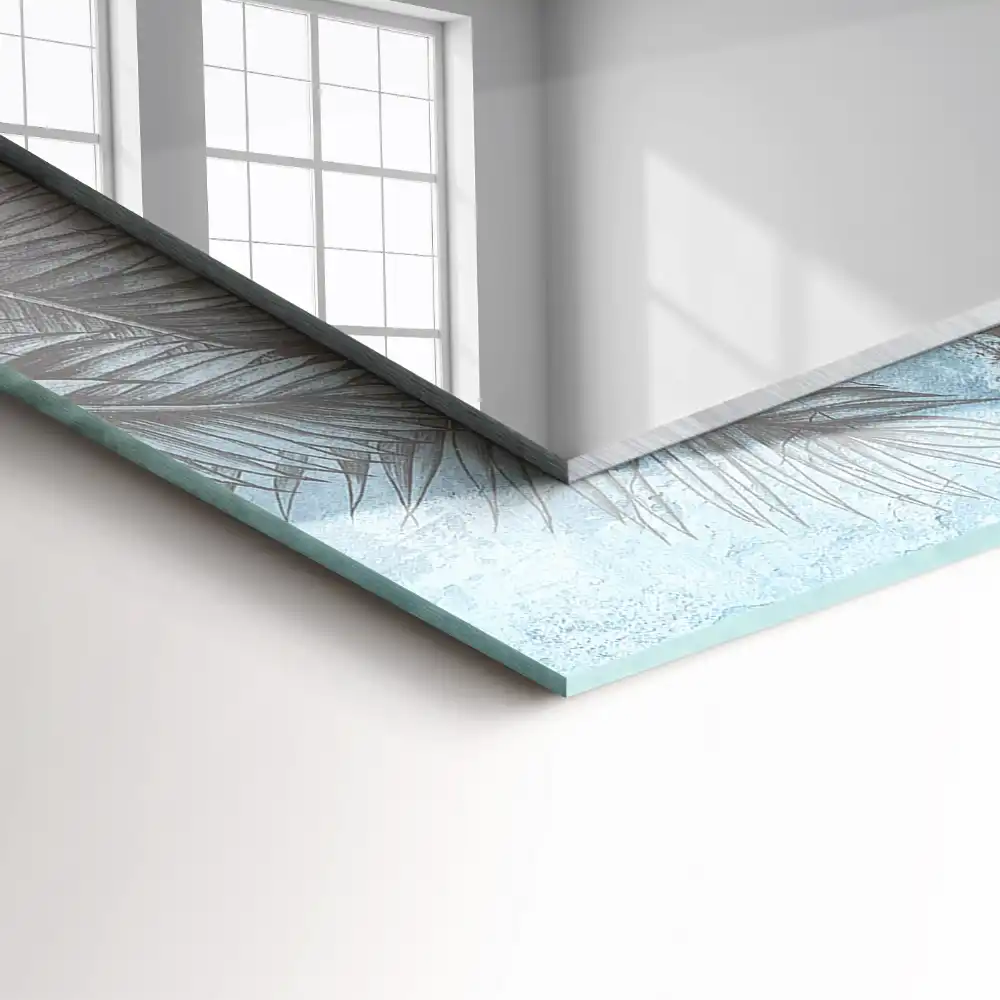 Rectangle decorative mirror Pastel plants