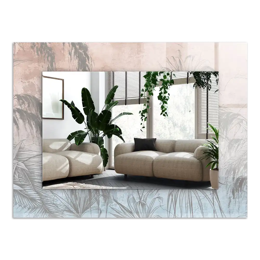 Rectangle decorative mirror Pastel plants