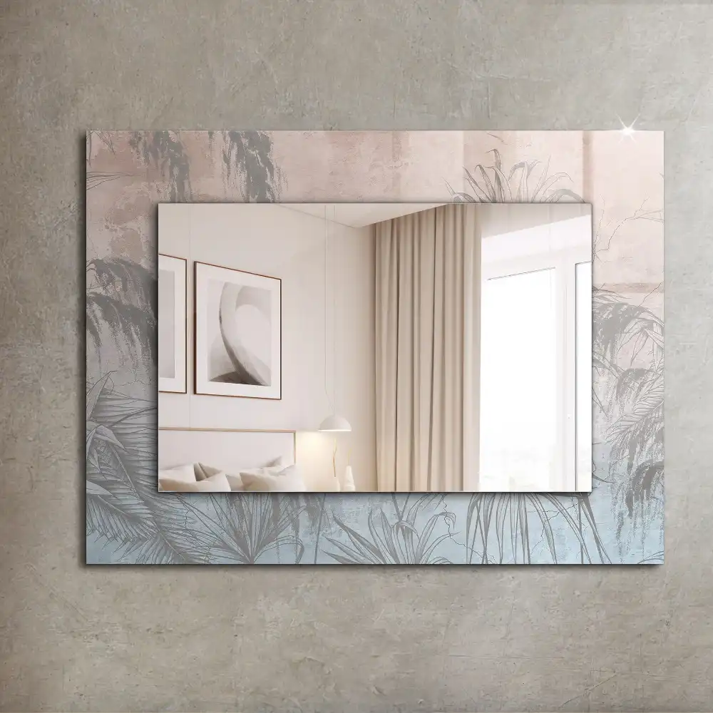 Rectangle decorative mirror Pastel plants