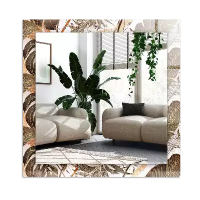 Rectangular wall mirror design Leaves tropical pattern