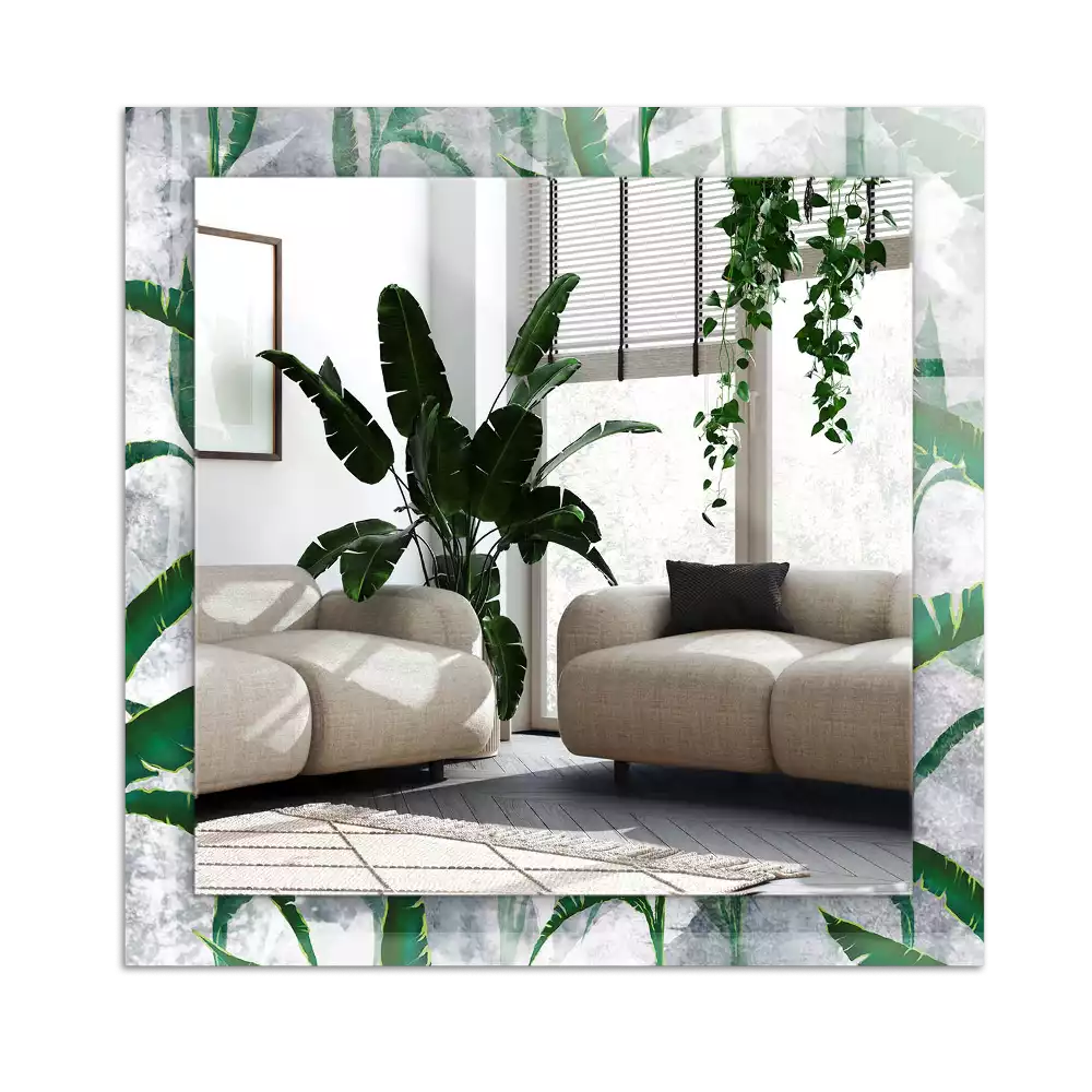 Rectangular mirror print Green leaves of the plant