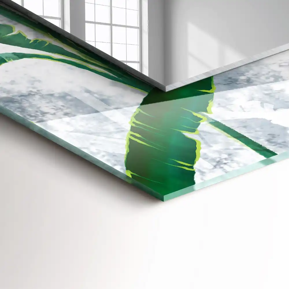Rectangular mirror print Green leaves of the plant