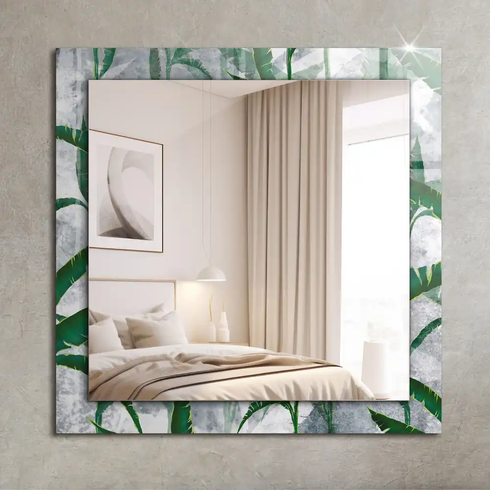Rectangular mirror print Green leaves of the plant