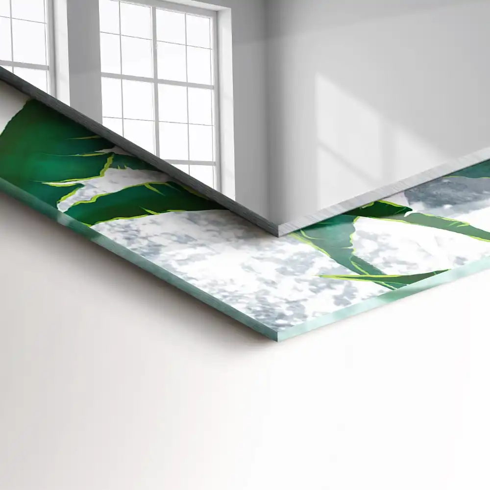 Rectangular mirror print Green leaves of the plant